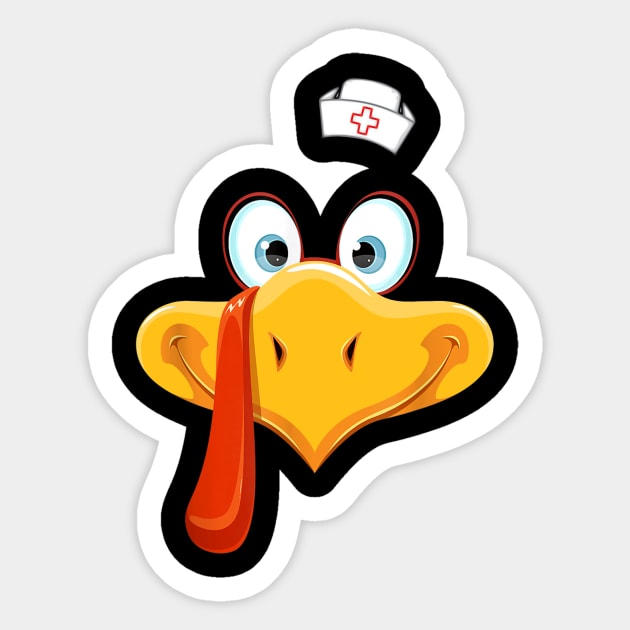 Cute Turkey Face Nurse Thanksgiving Sticker by Magazine